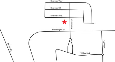 Simple map showing location of new school in Cochrane