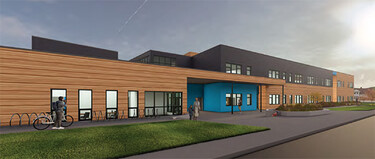 Architectural rendering of school